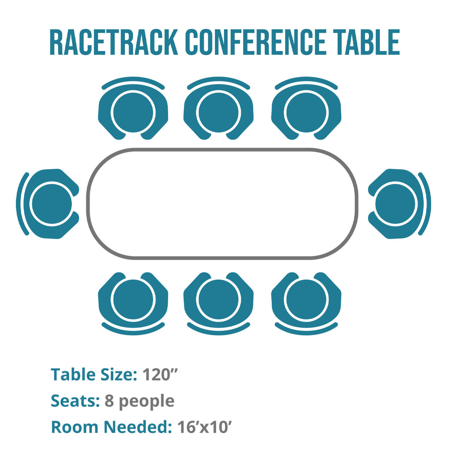 Kai Racetrack Conference Table Classic, 120"
