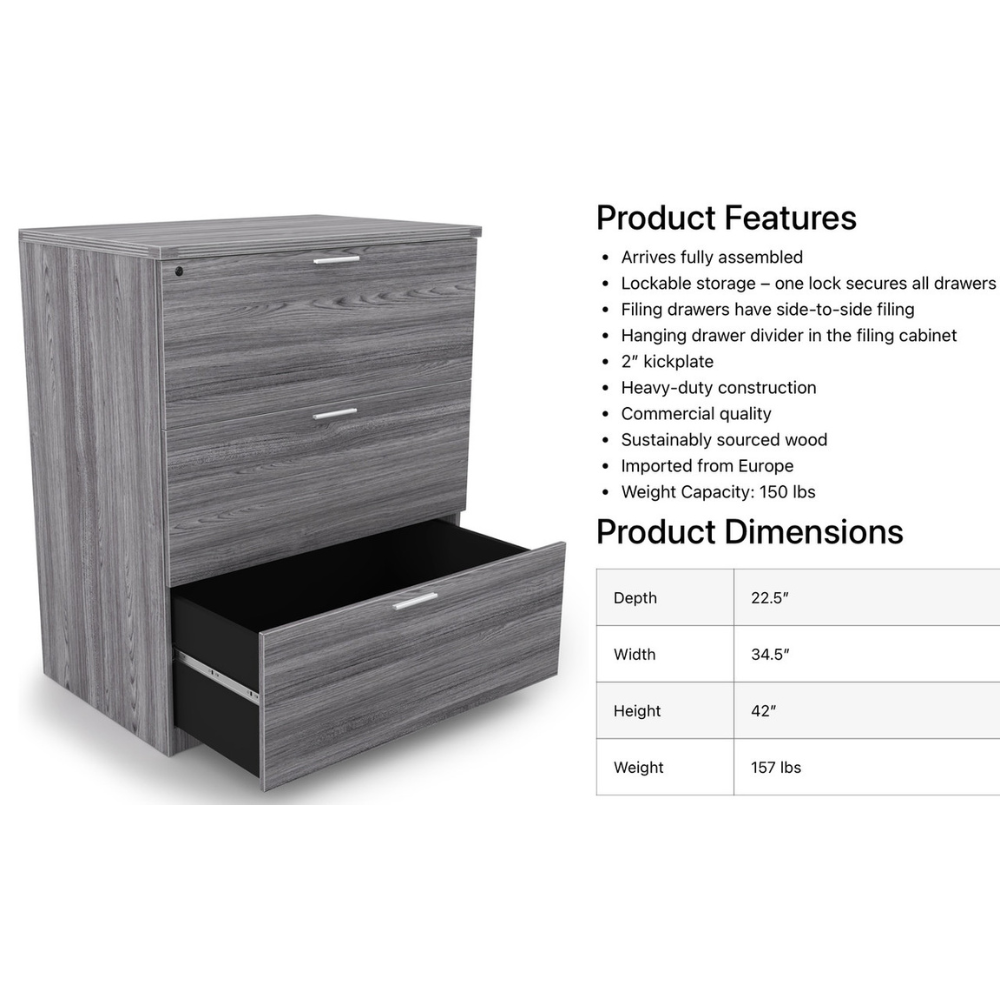 i5 Kai 3 Drawer Lateral File commercial-grade laminate