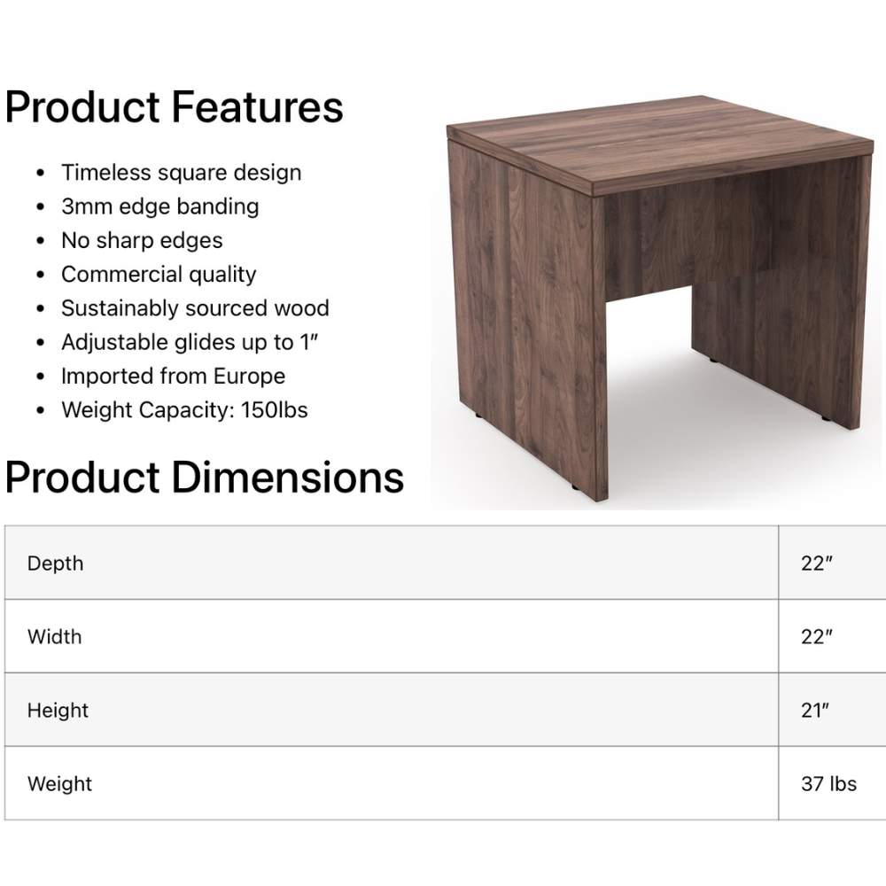 i5 End Table commercial-grade laminate 22"