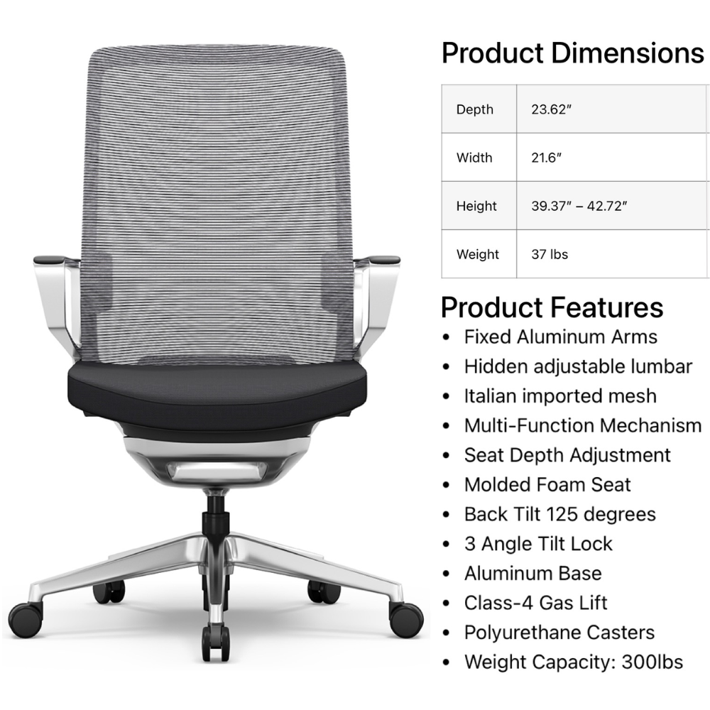 i5 Industries Gravity Conference Chair – Black Mesh Black Seat