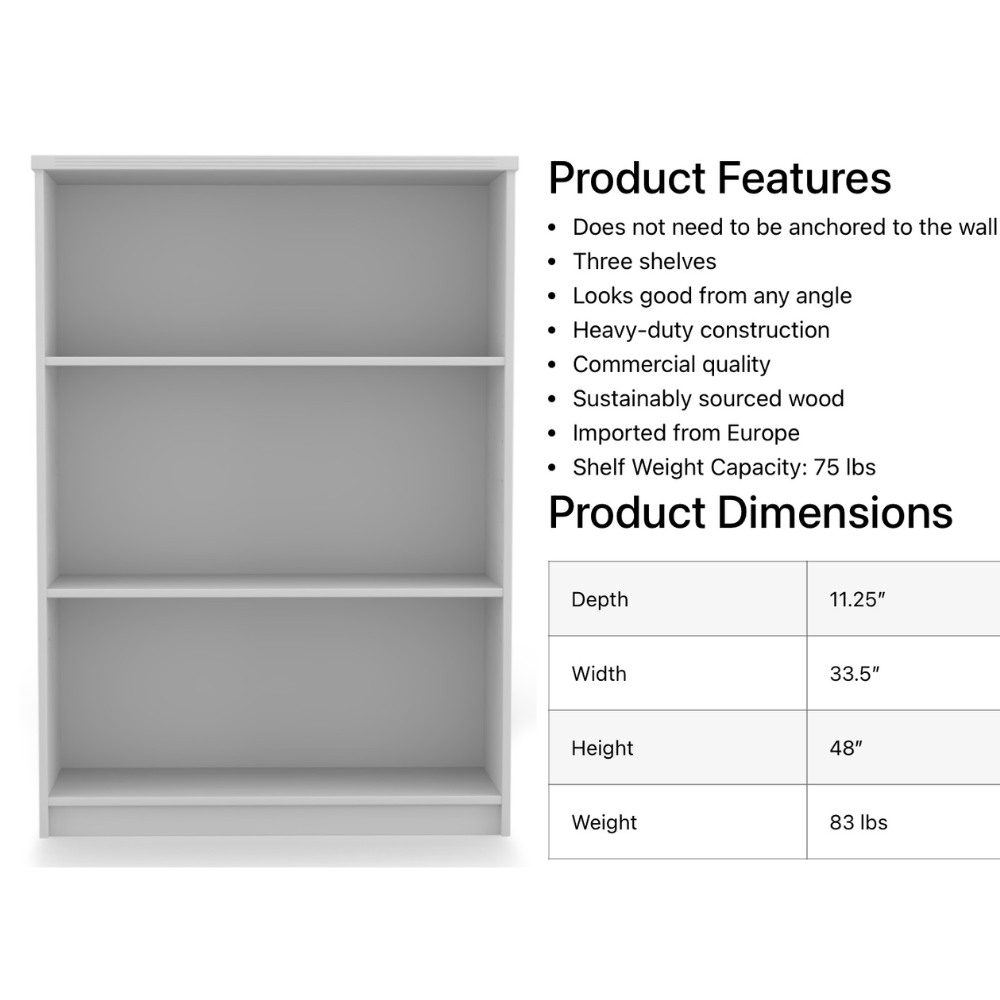 i5 3-Shelf Bookcase Classroom-Libraries-Office Spaces