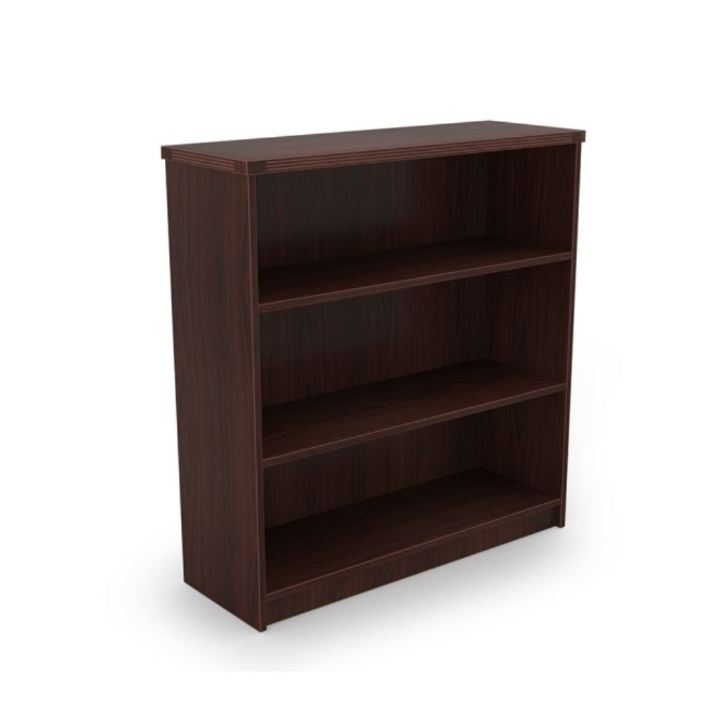 iRize Height Adjustable Desk, Nova Ergonomic Task Chair, and Kai 3-Shelf Bookcase Combo Set, EOSH1