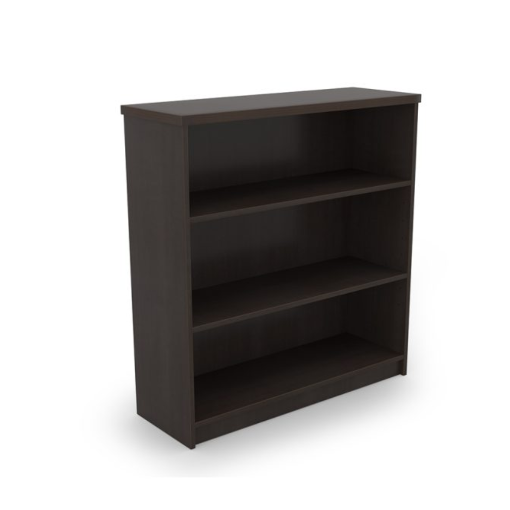 iRize Height Adjustable Desk, Nova Ergonomic Task Chair, and Kai 3-Shelf Bookcase Combo Set, EOSH1