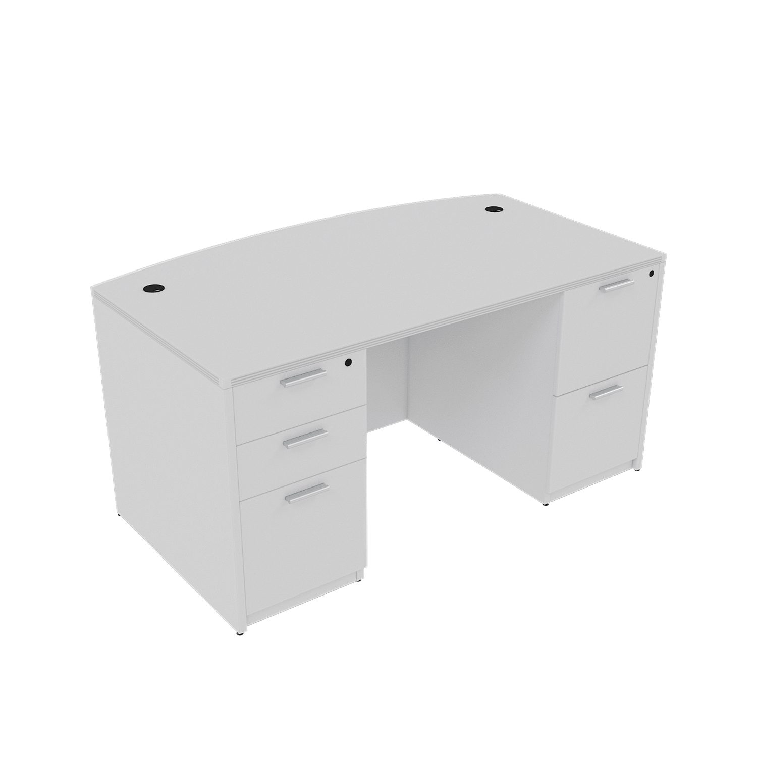 Kai Laminate Bow Front Desk with Double Full Pedestals, 36 x 71