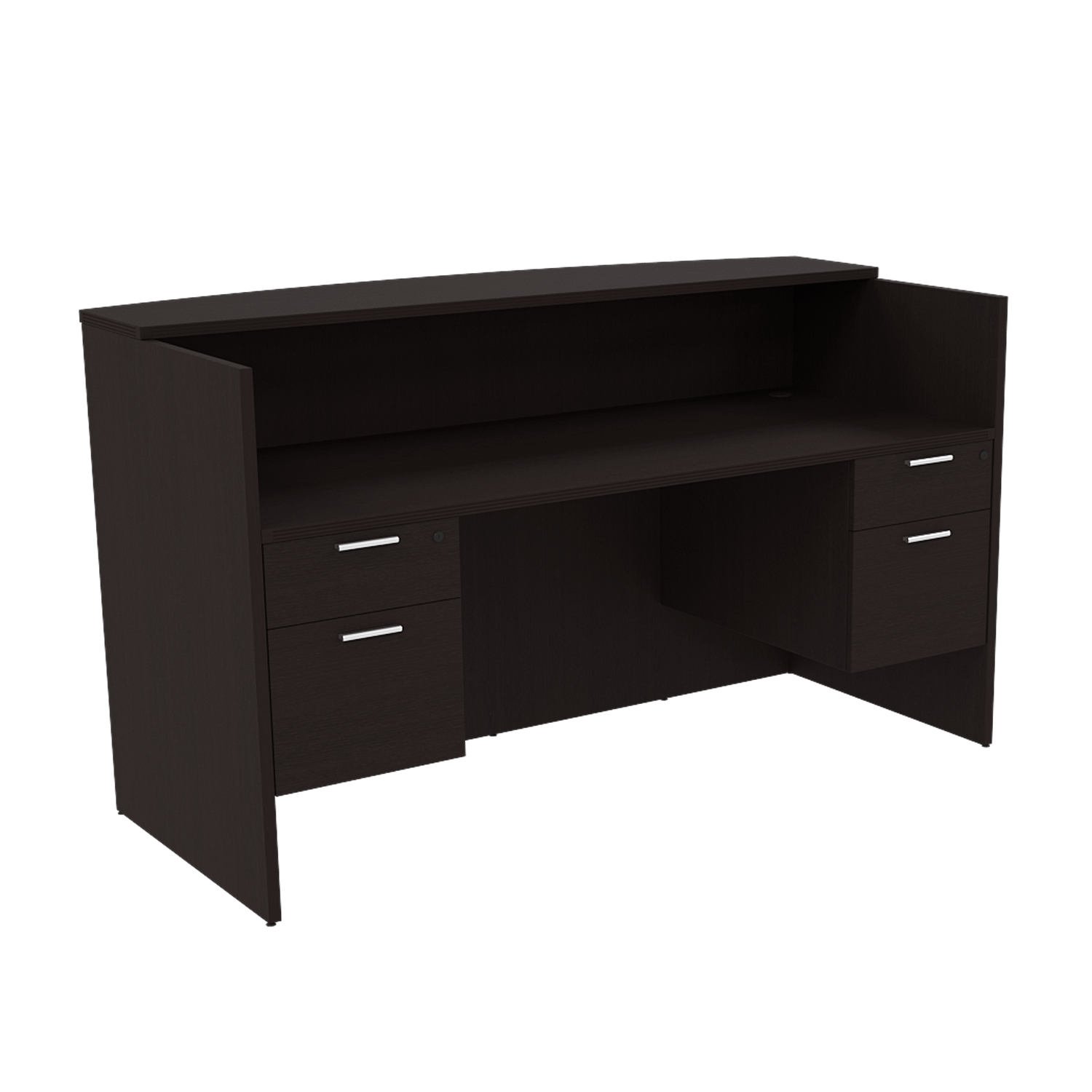 Kai Reception Desk with Double Suspended Pedestals, 30" x 71"