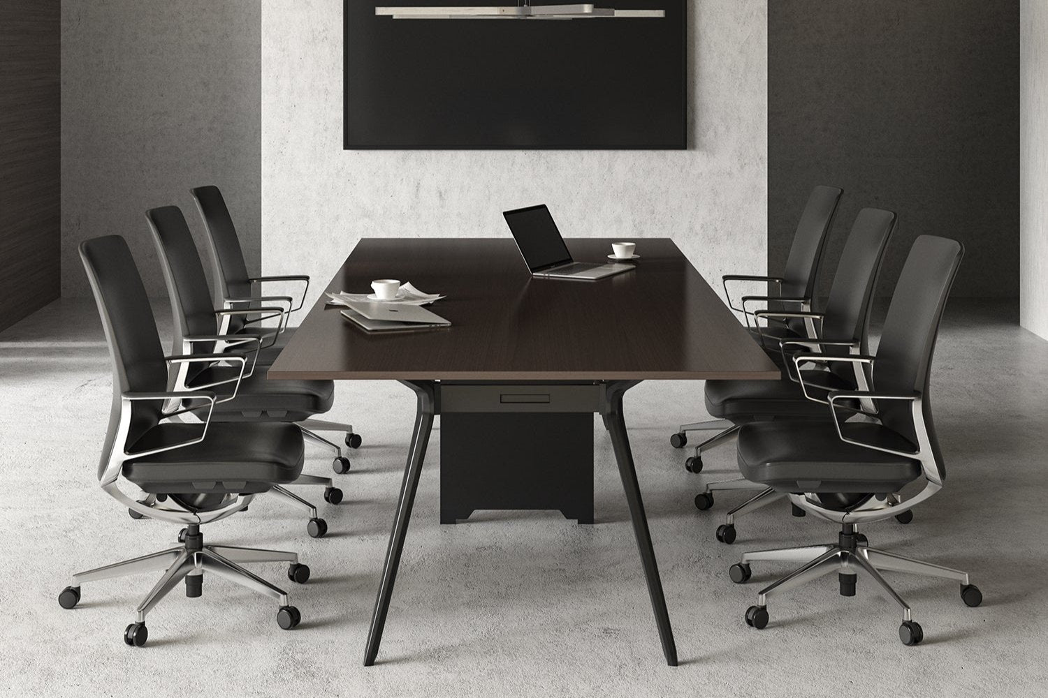 i5 Industries Gravity Conference Chair – Black Leather