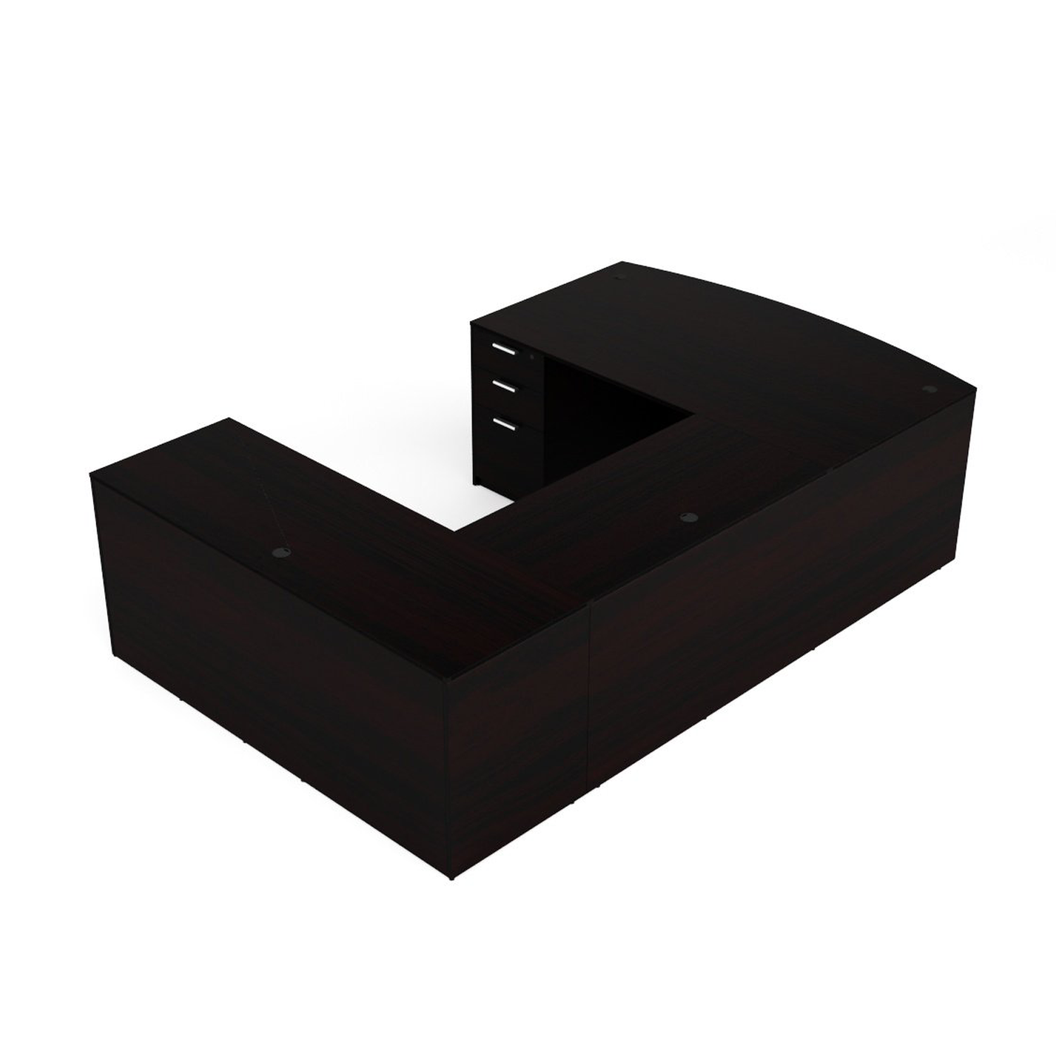 Kai U Shaped Front Desk with Double Full Pedestals, 71" x 96"