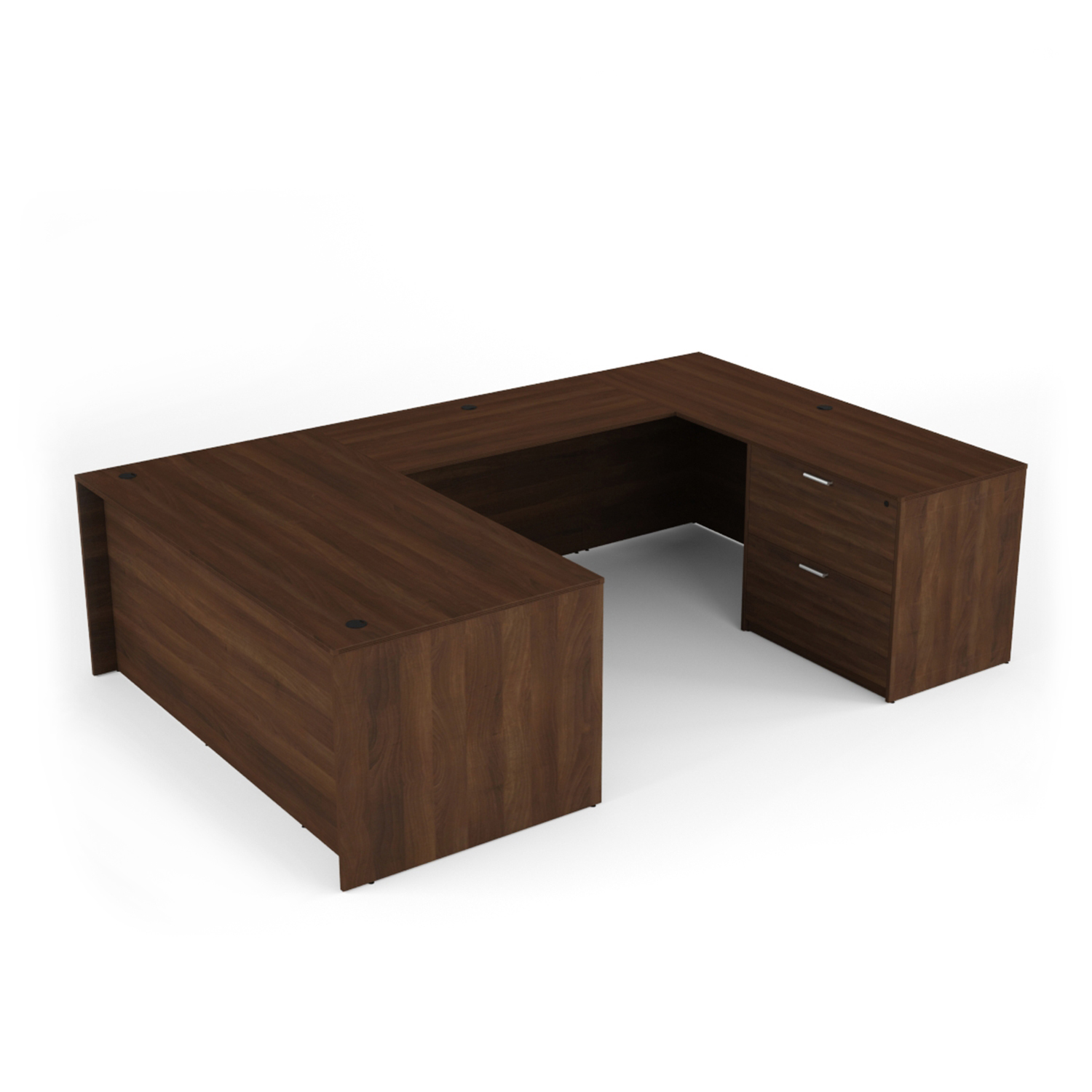 Kai U Shaped Front Desk with Double Full Pedestals, 71" x 96"