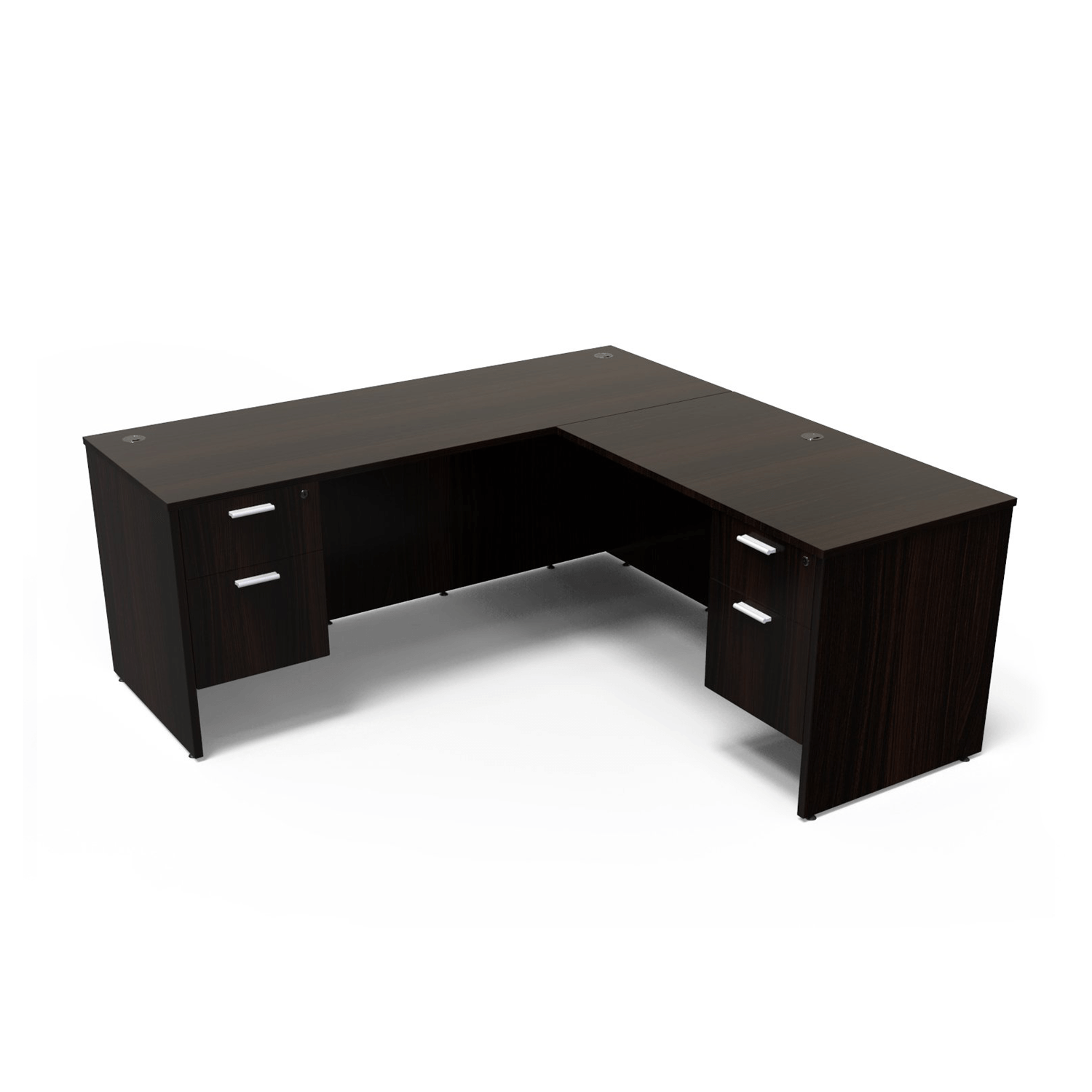 I5 Kai L Shaped Desk with Double Suspended Pedestals, 71" x 72"