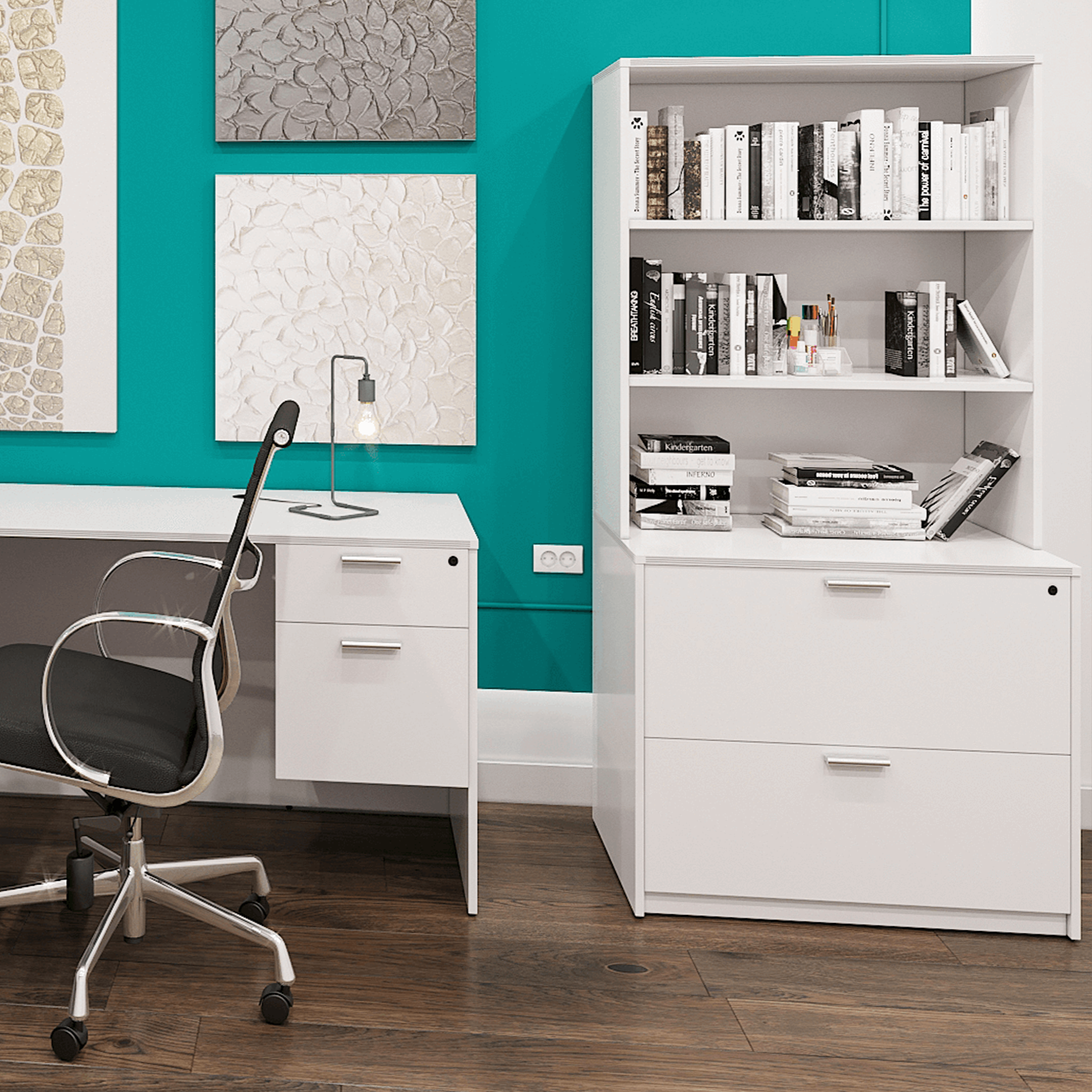 i5 Freestanding lockable Storage Cabinet Hutch