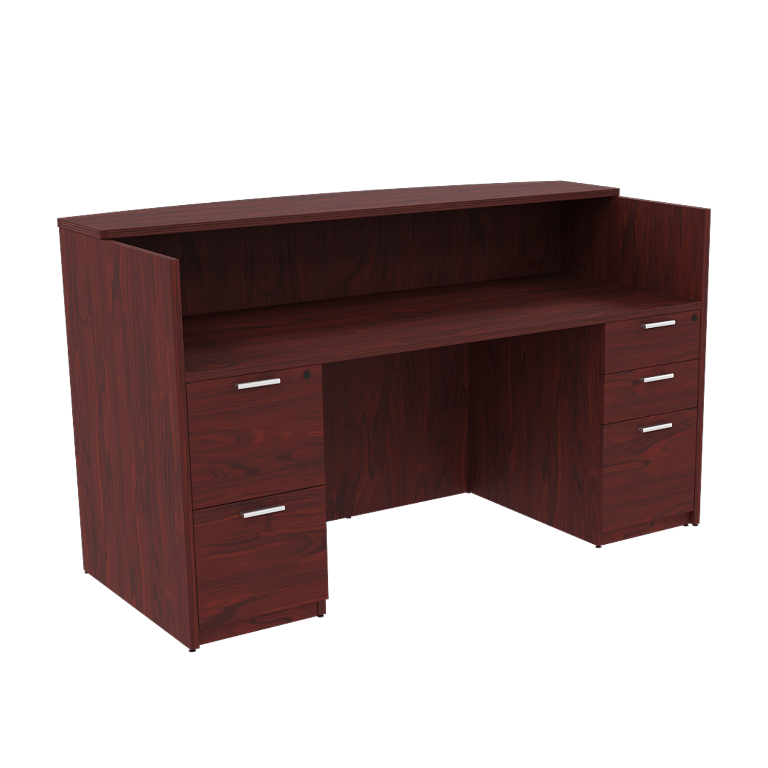 Kai Reception Desk with Double Full Pedestals, 30" x 71"