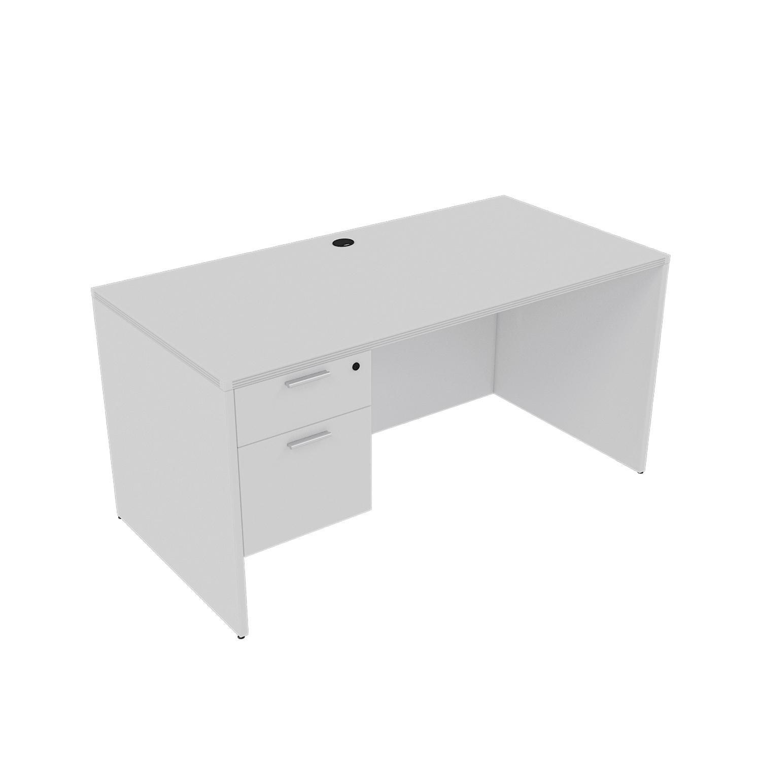 Kai Rectangular Desk with Suspended Pedestal, 24 x 48