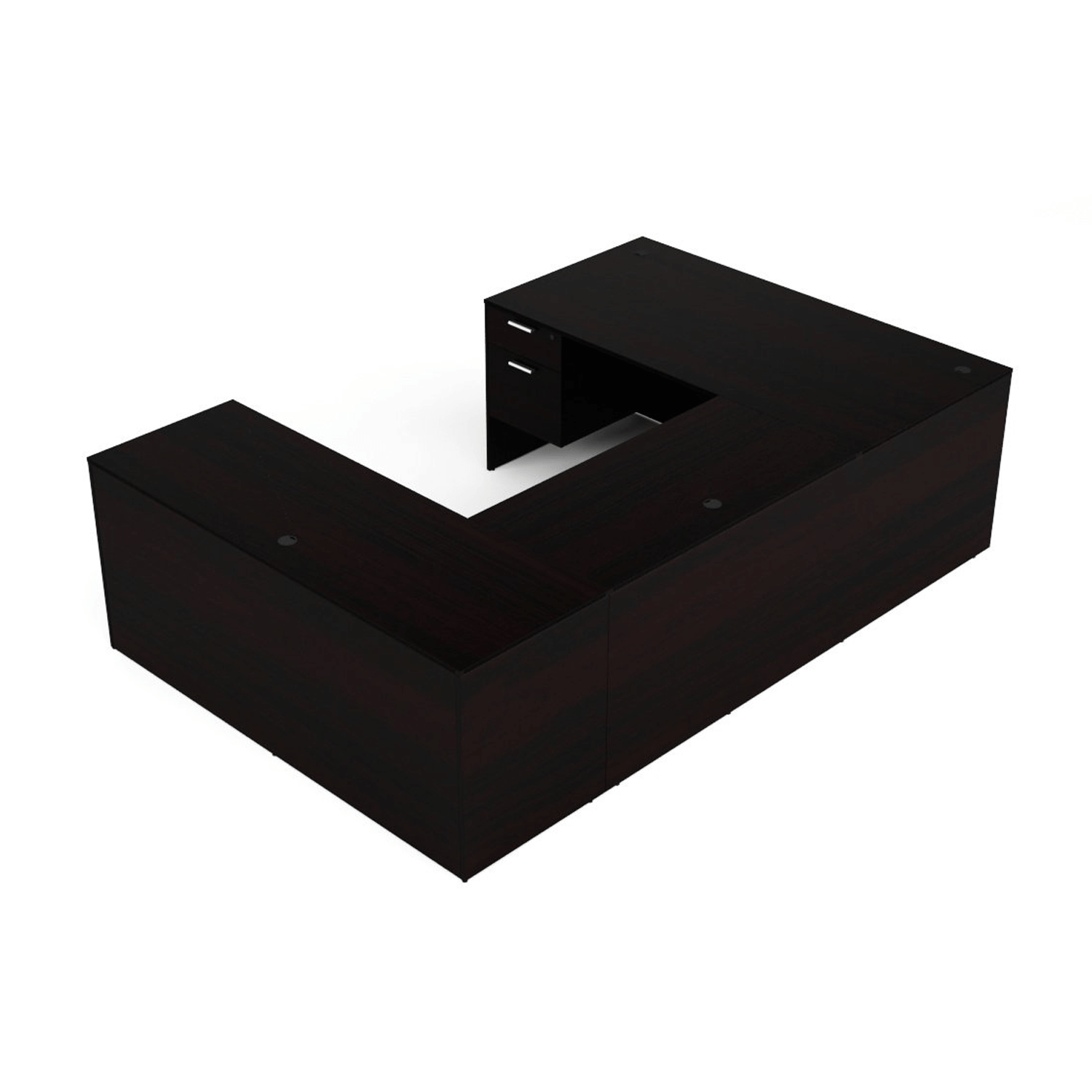 Kai U Shaped Front Desk with Double Suspended Pedestals, 71" x 96"