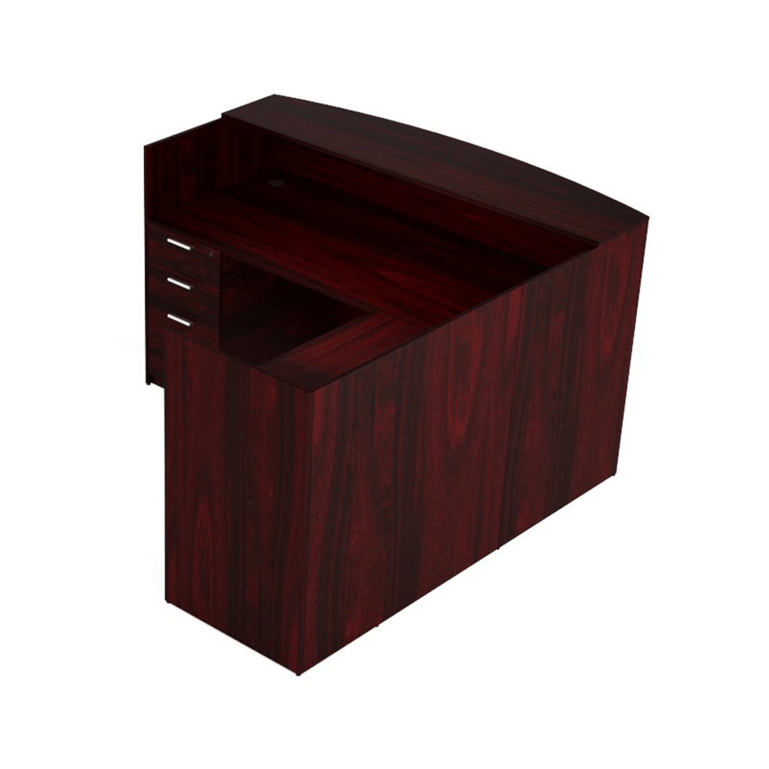 Kai L Shaped Reception Desk with Double Full Pedestals, 71" x 72"