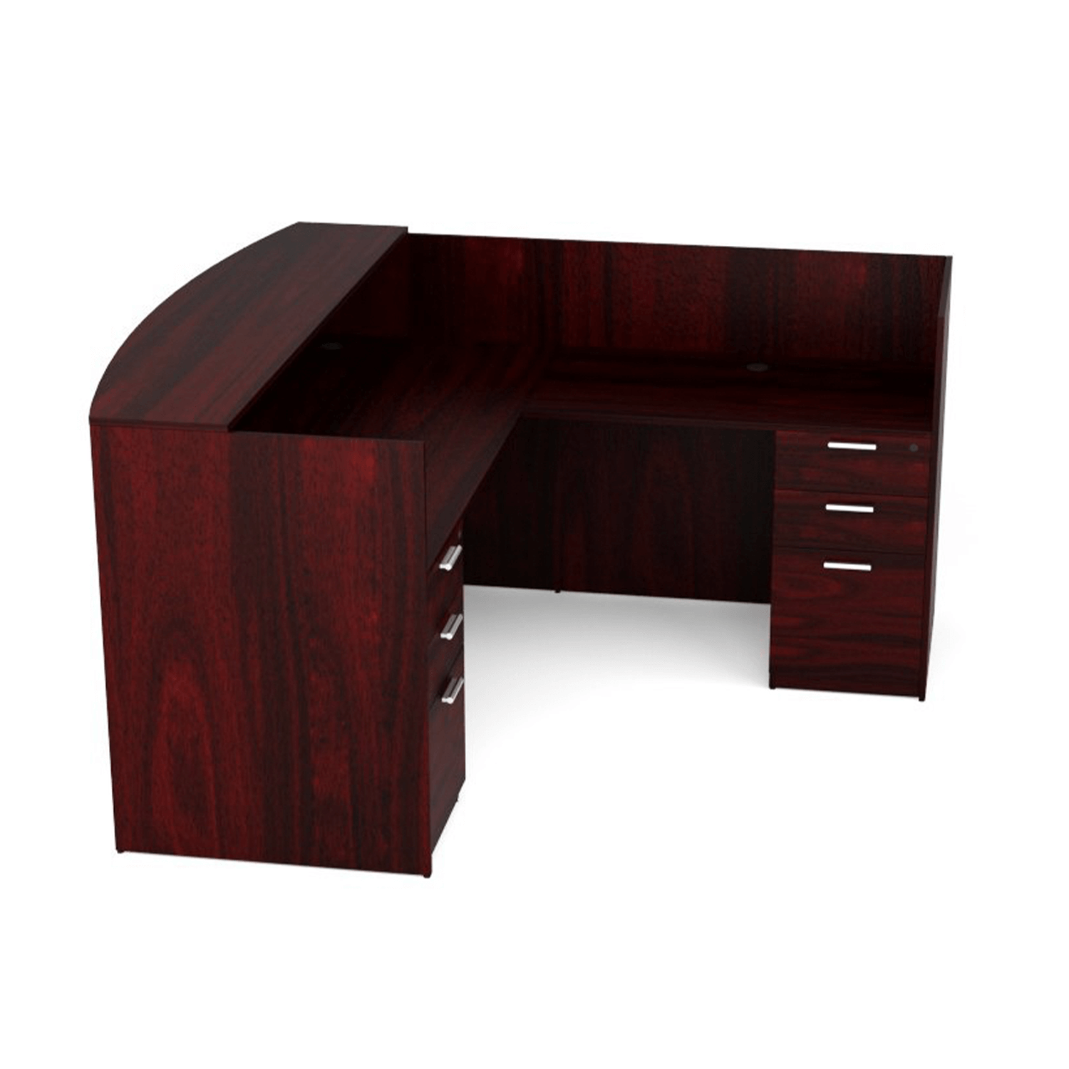 Kai L Shaped Reception Desk with Double Full Pedestals, 71" x 72"