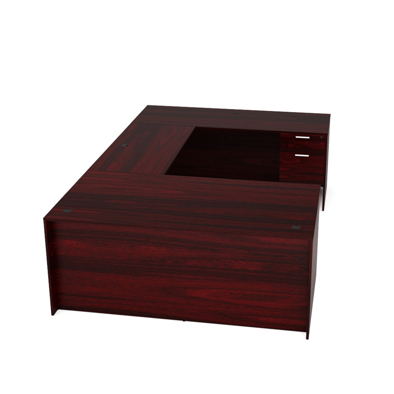 Kai U Shaped Front Desk with Double Suspended Pedestals, 71" x 96"