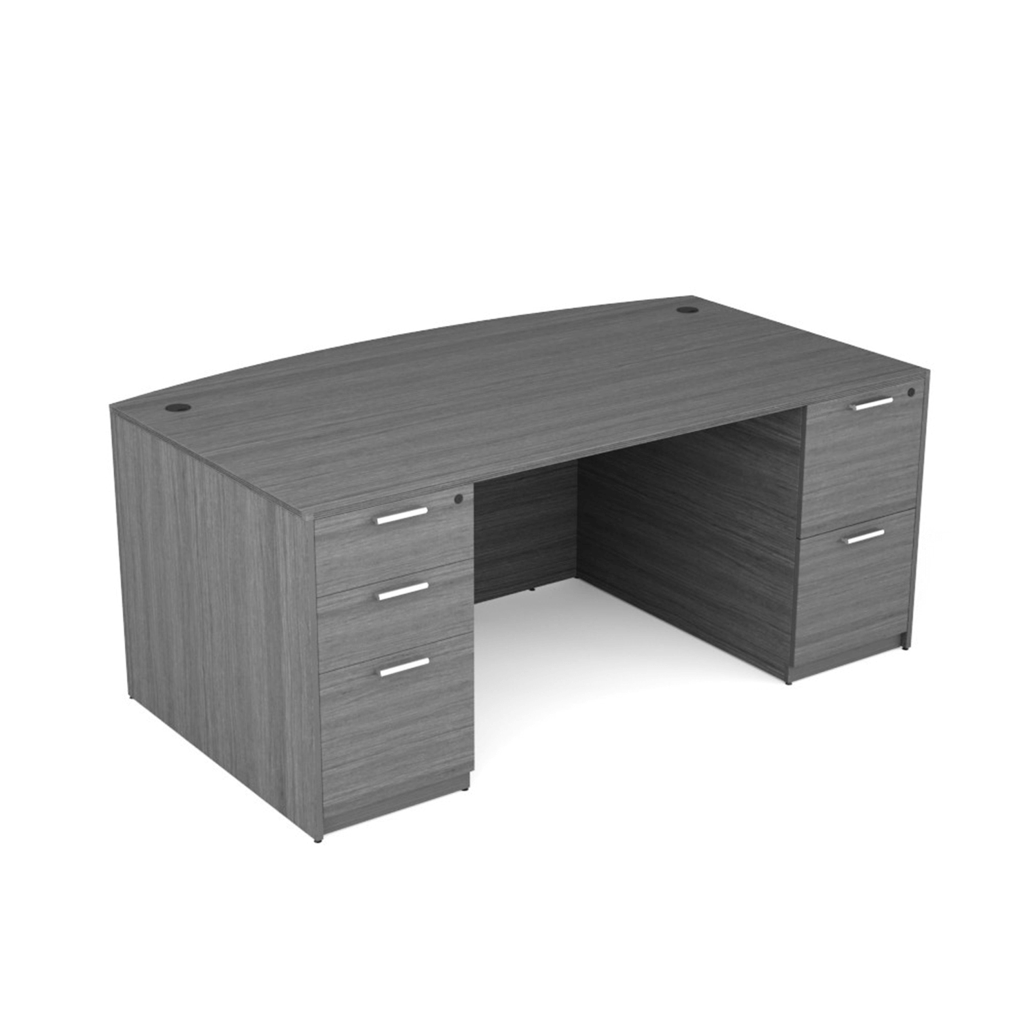 Kai Laminate Bow Front Desk with Double Full Pedestals, 36 x 71