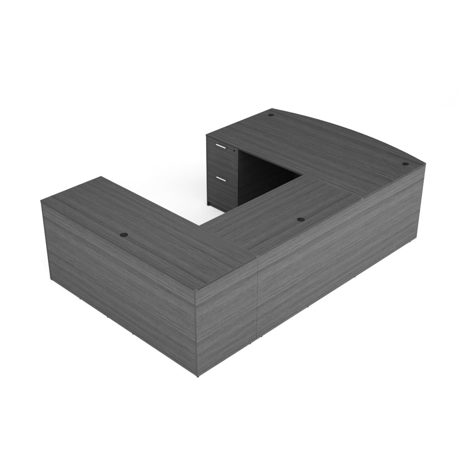 i5 U Shaped Bow Front Desk Double Full Pedestals 71 x 102