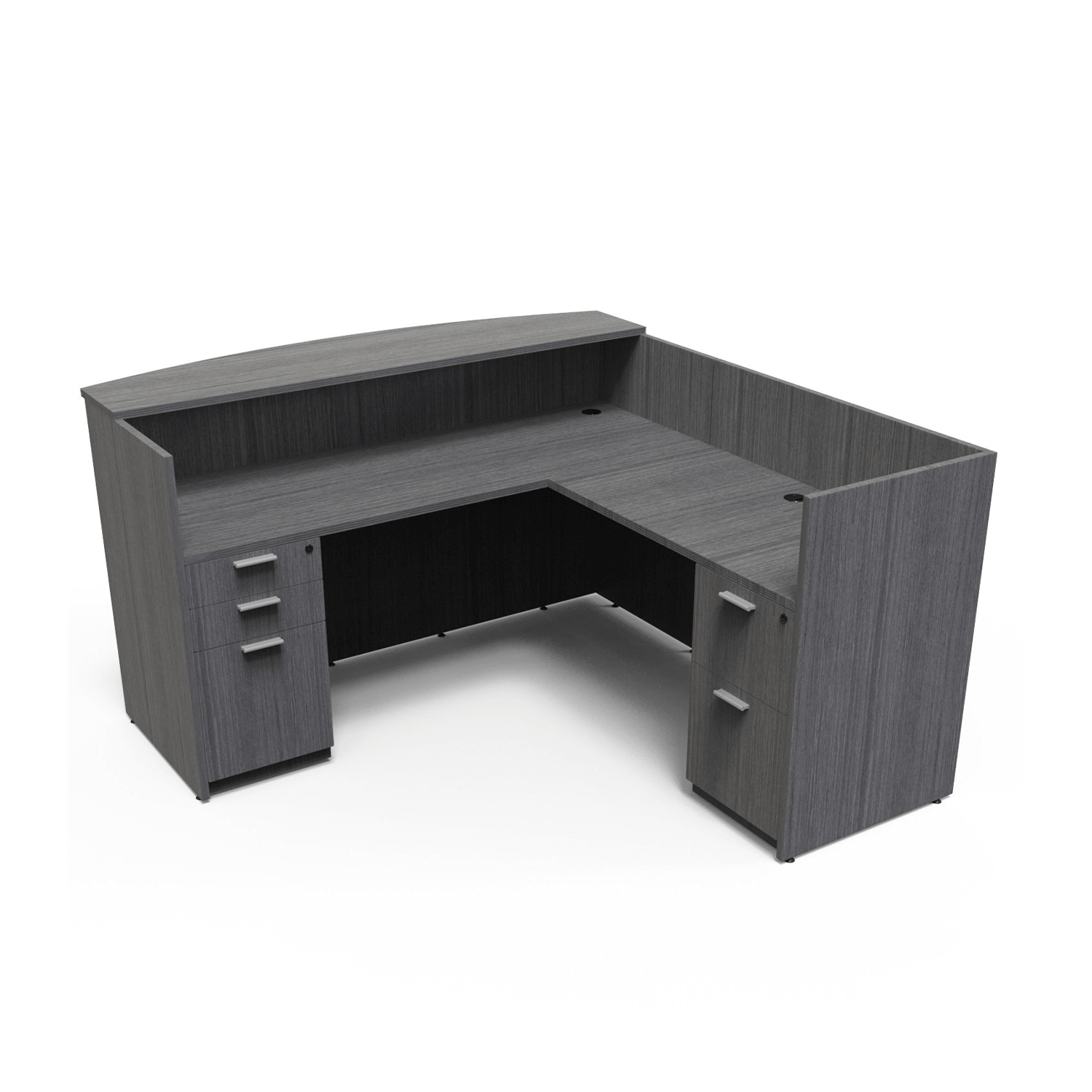 Kai L Shaped Reception Desk with Double Full Pedestals, 71" x 72"