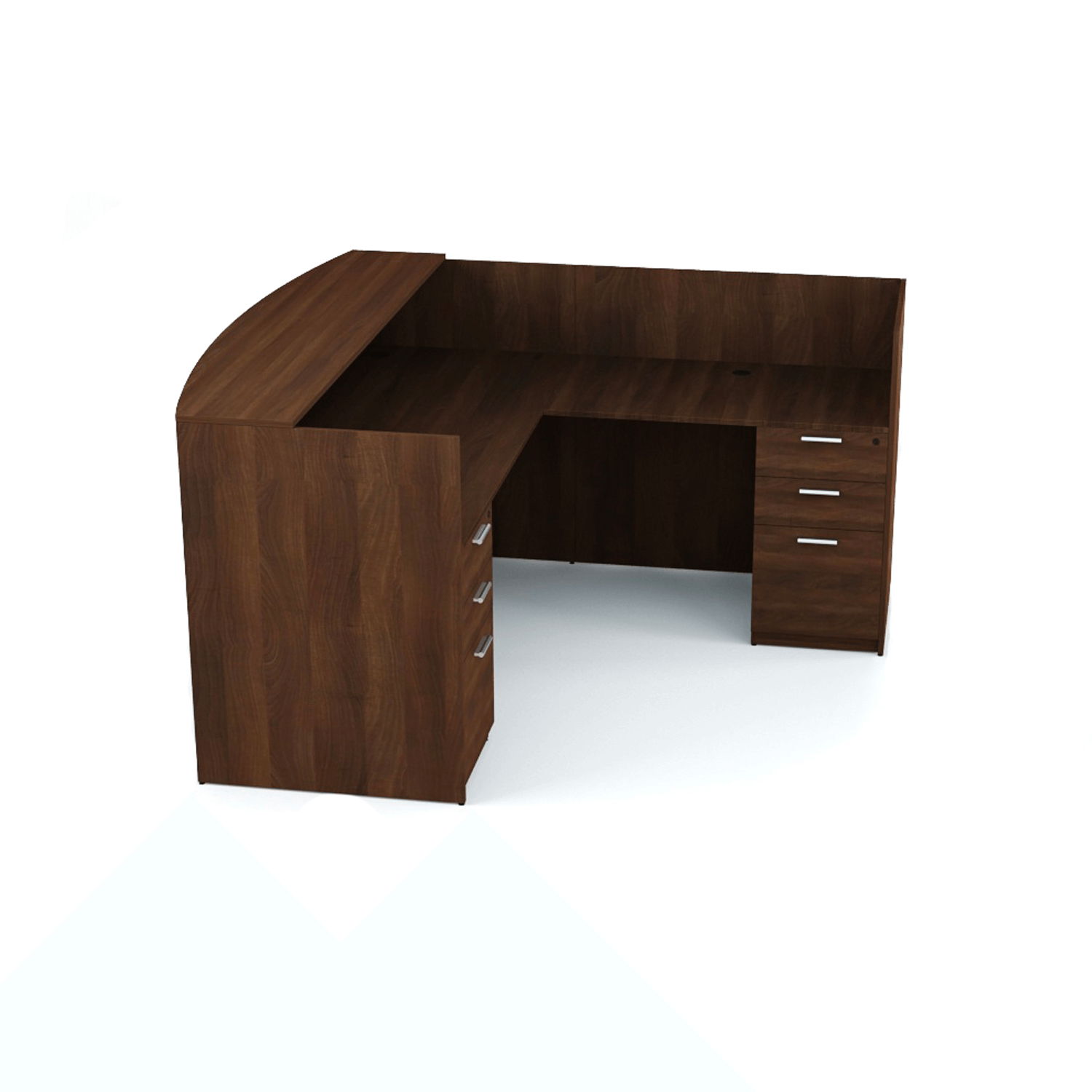 Kai L Shaped Reception Desk with Double Full Pedestals, 71" x 72"