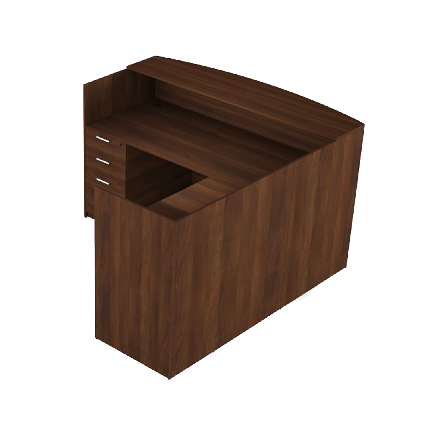 Kai L Shaped Reception Desk with Double Full Pedestals, 71" x 72"