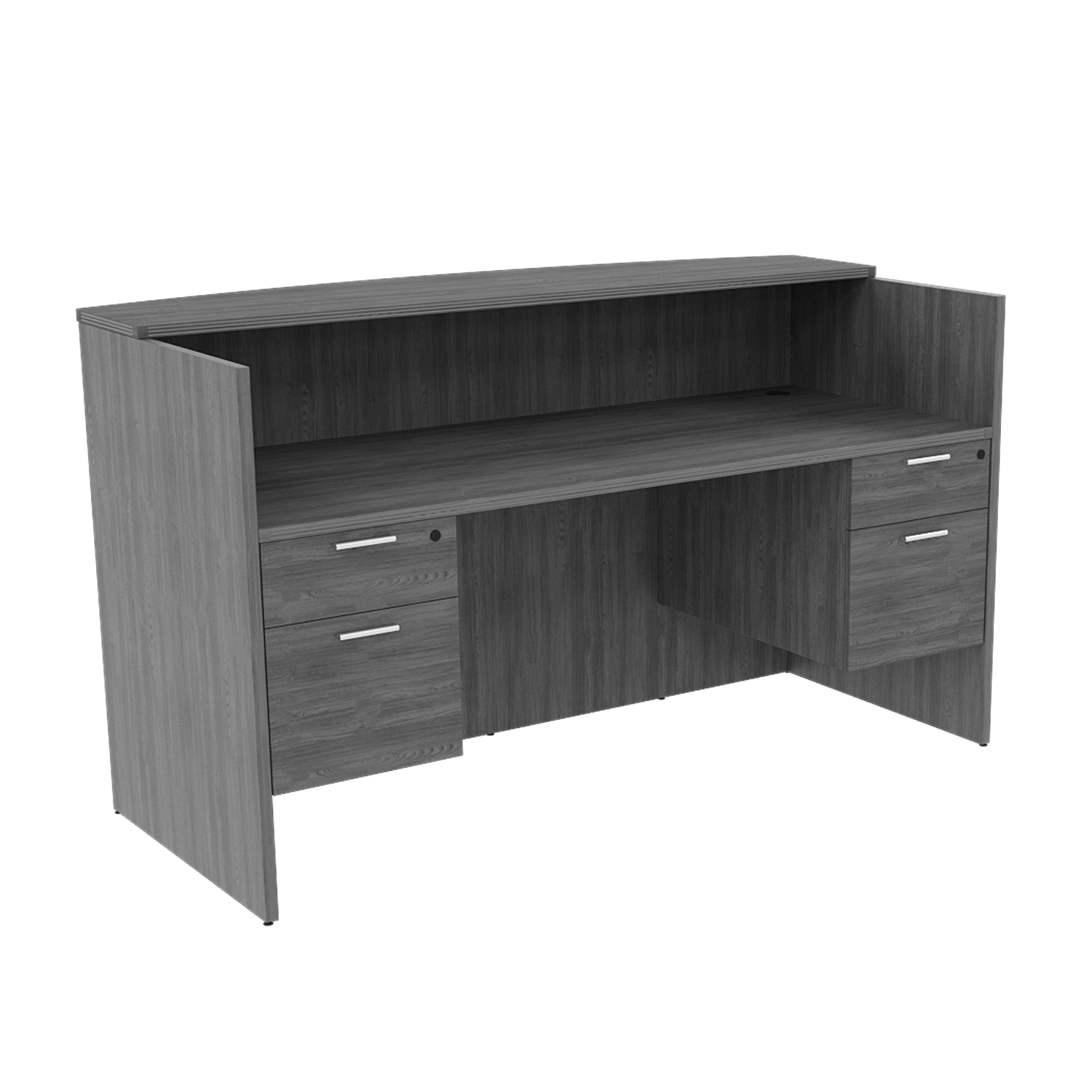 Kai Reception Desk with Double Suspended Pedestals, 30" x 71"