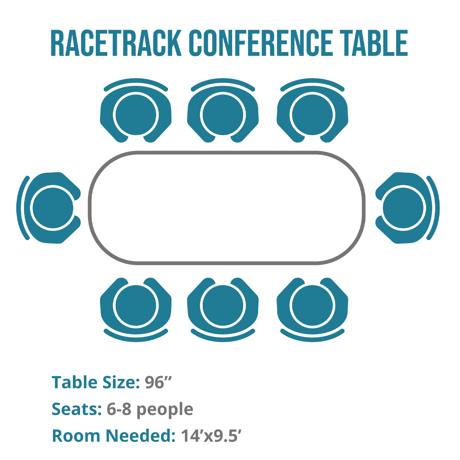 Kai Racetrack Conference Table Classic, 96"