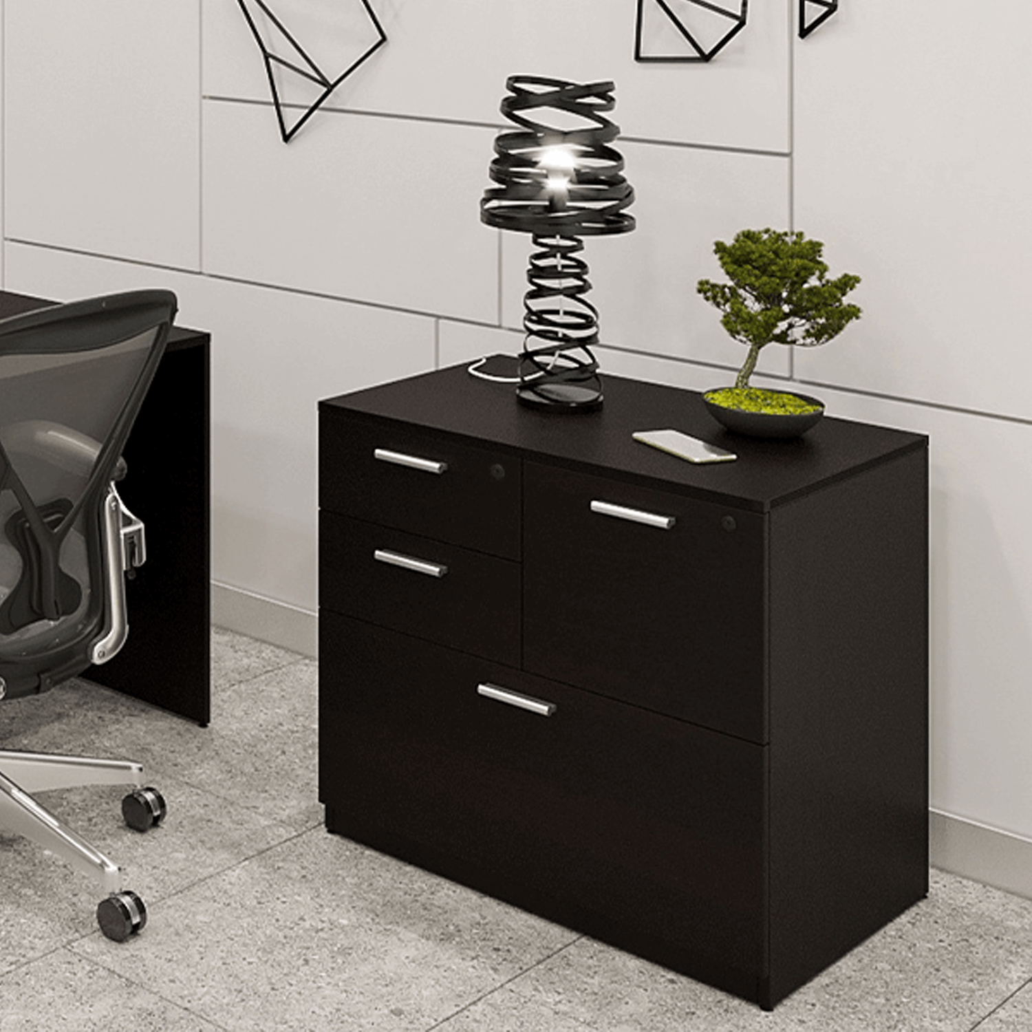 kai Freestanding Laminate 4-Drawer Multi-File Lateral, 30"