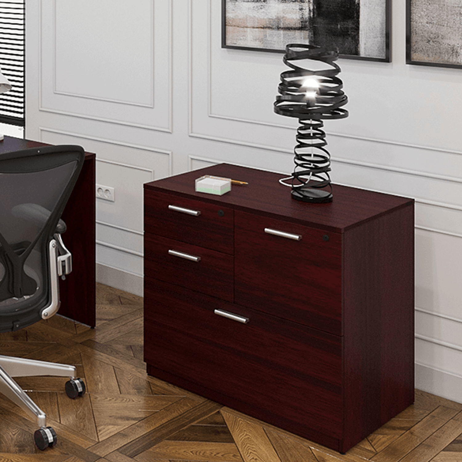 kai Freestanding Laminate 4-Drawer Multi-File Lateral, 30"