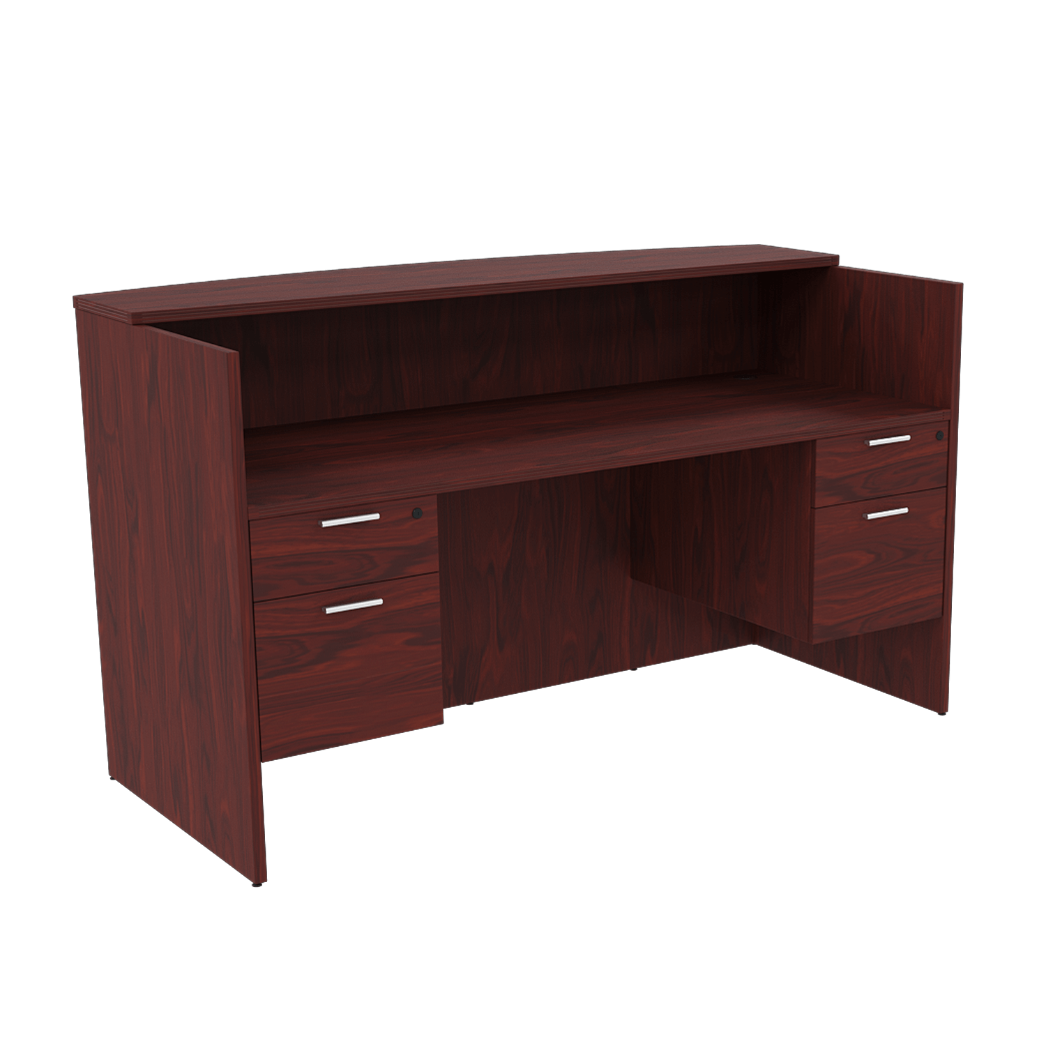 Kai Reception Desk with Double Suspended Pedestals, 30" x 71"