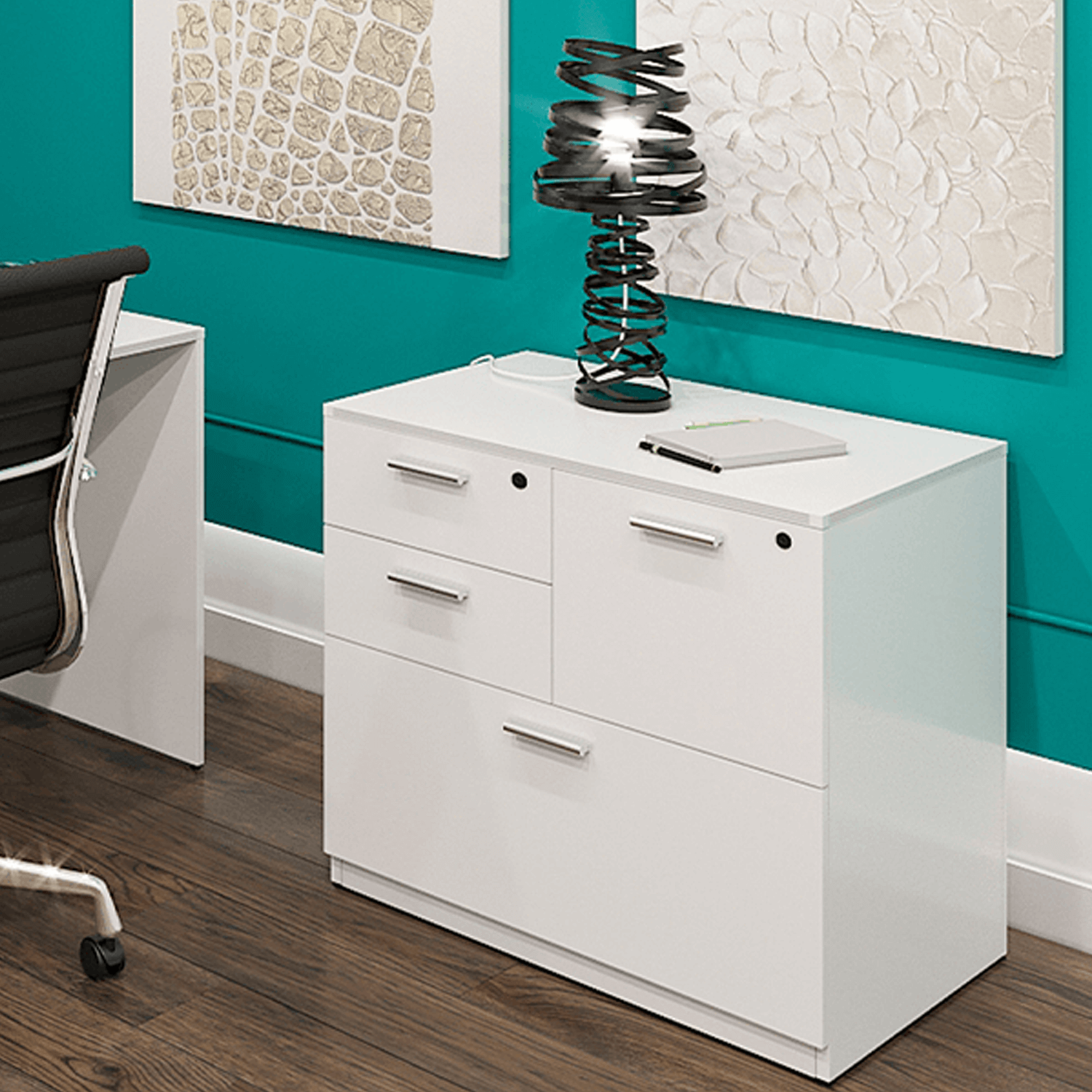 kai Freestanding Laminate 4-Drawer Multi-File Lateral, 30"