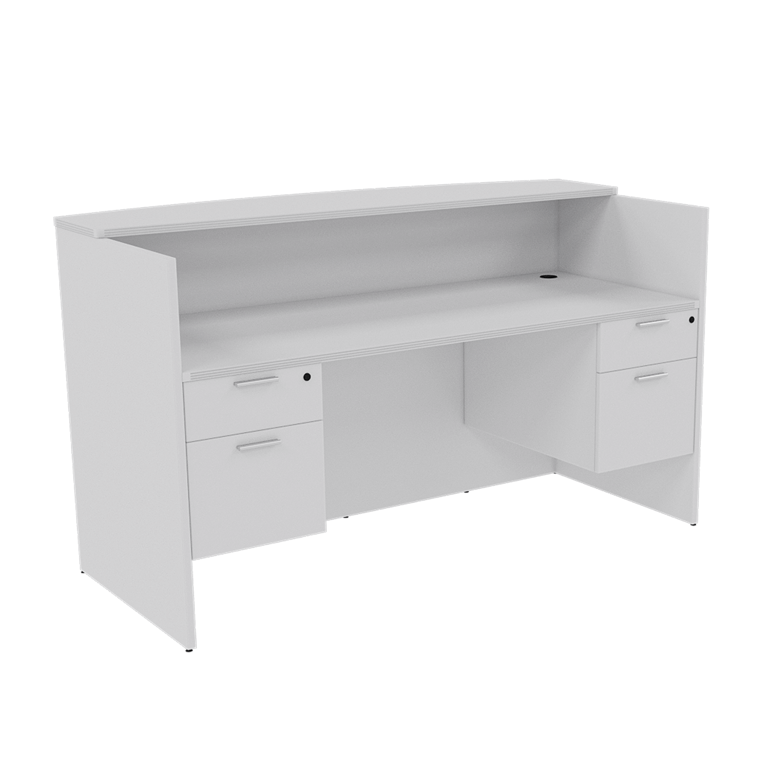 Kai Reception Desk with Double Suspended Pedestals, 30" x 71"