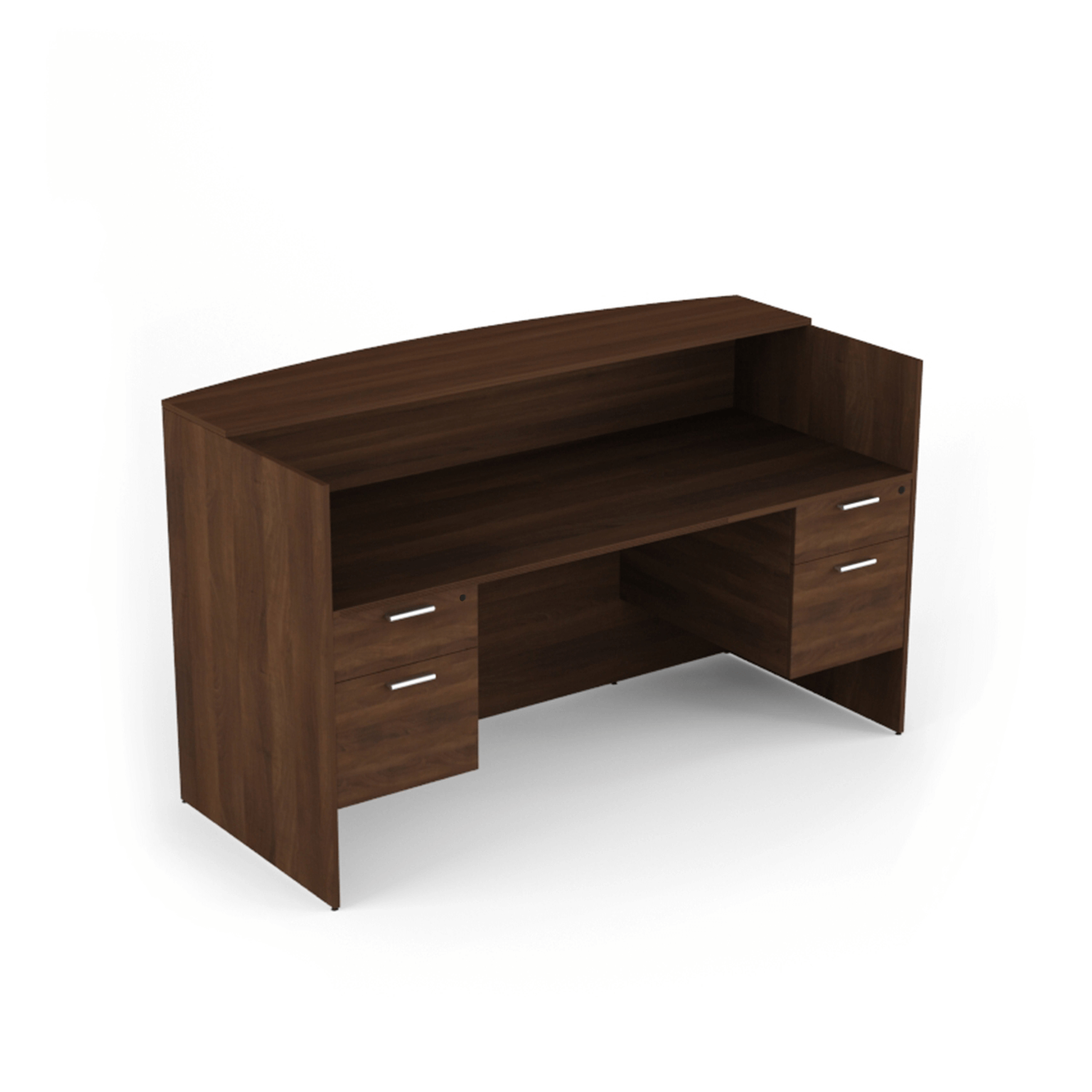 Kai Reception Desk with Double Suspended Pedestals, 30" x 71"