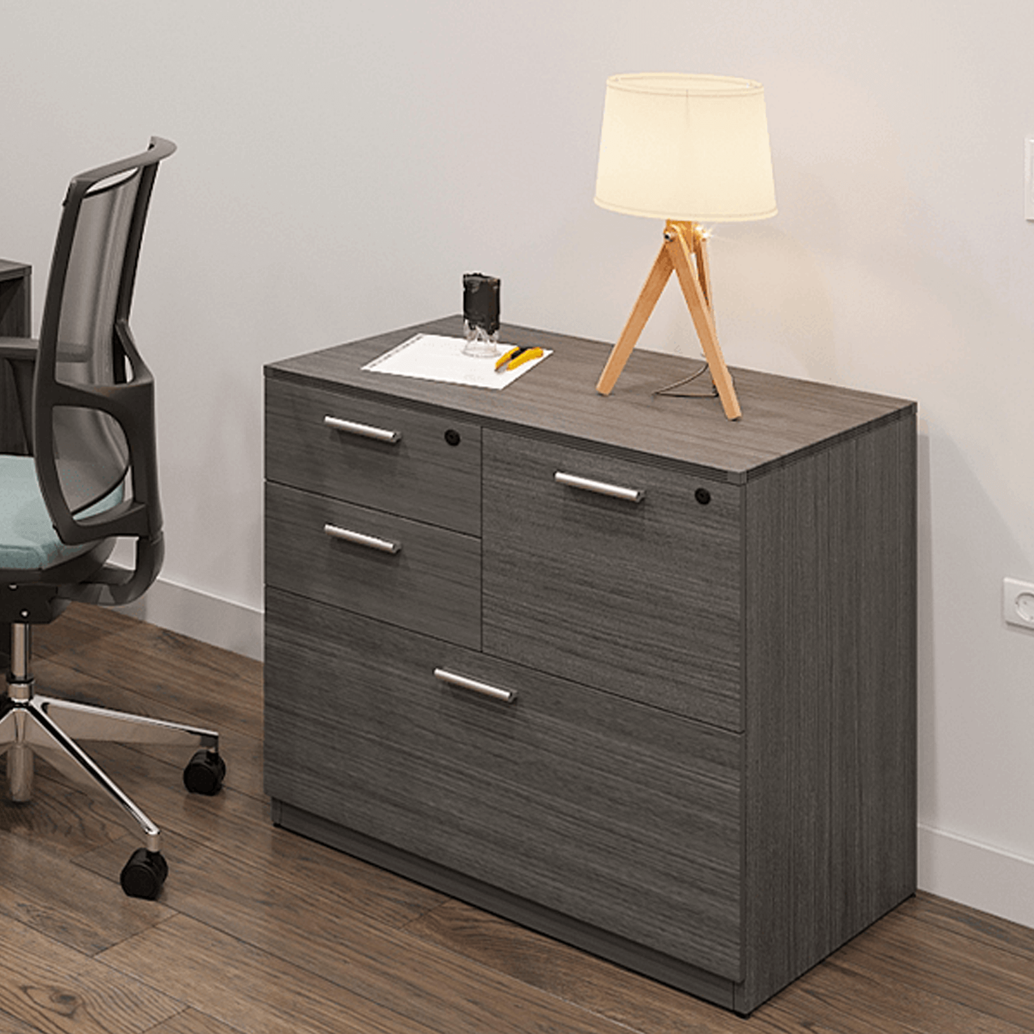 kai Freestanding Laminate 4-Drawer Multi-File Lateral, 30"