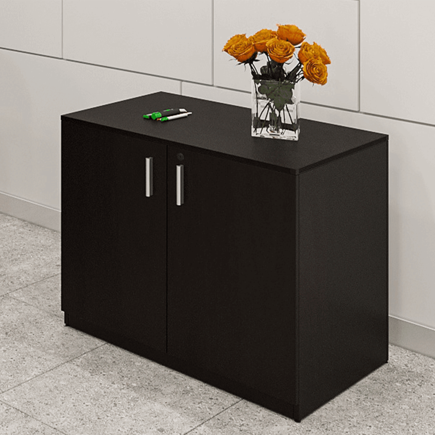 kai Freestanding Laminate lockable Storage Cabinet, 36"