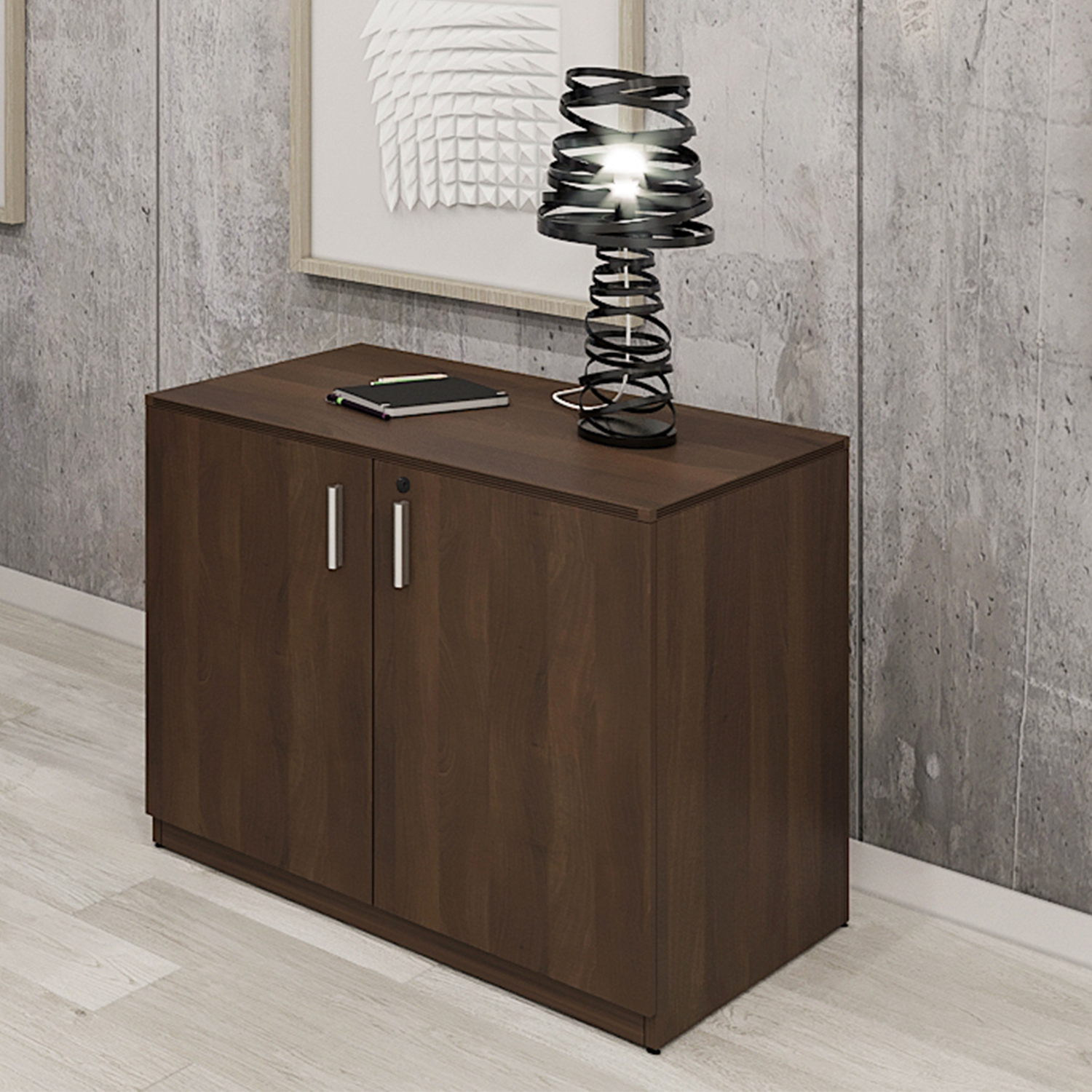 kai Freestanding Laminate lockable Storage Cabinet, 36"